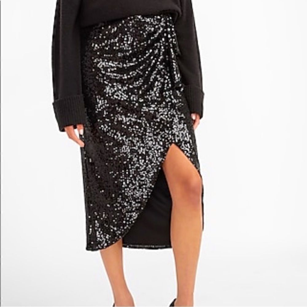 Express sequins midi skirt NWT